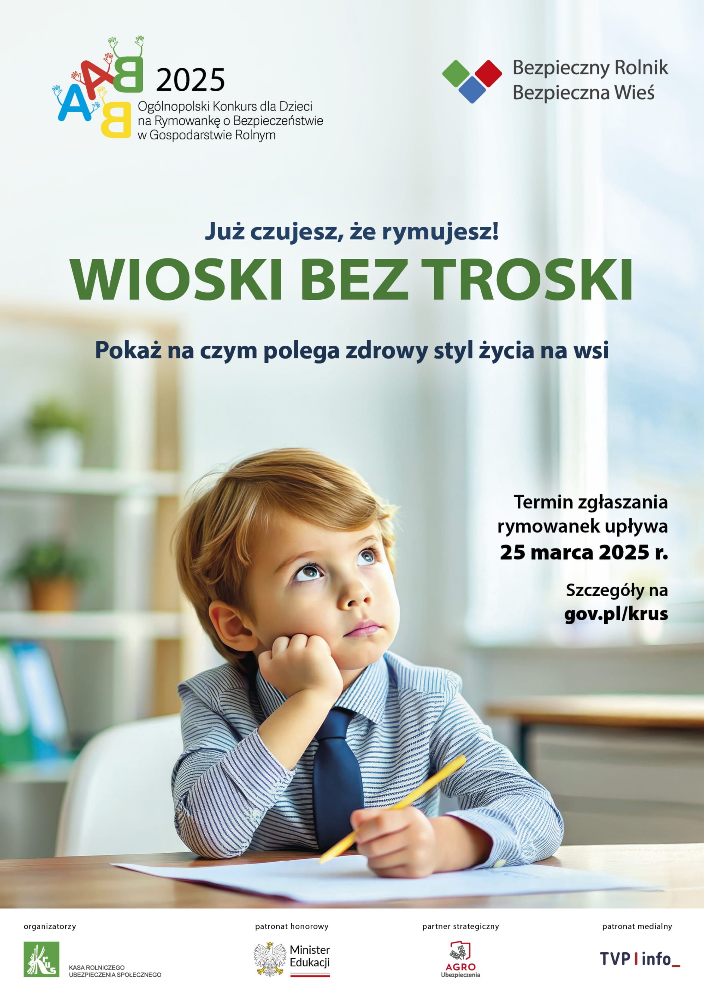 VI Ogólnopolskim Konkursie dla Dzieci na Rymowankę o Bezpieczeństwie w Gospodarstwie Rolnym „Wioski…