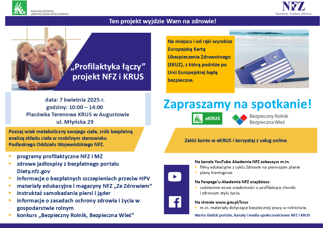 „Profilaktyka łączy” projekt NFZ i KRUS
