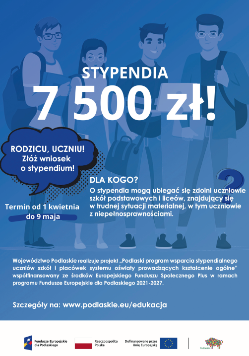 "Podlaski program wsparcia stypendialnego uczniów szkół i placówek systemu oświaty prowadzących ksz…